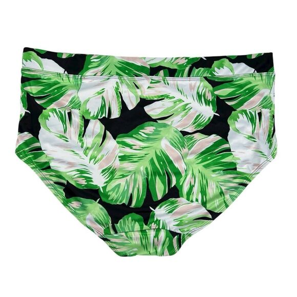 Swim By Cacique Lane Bryant Green Palm Frond Monstera Leaf Bikini Bottom Size 24 - Picture 2 of 4